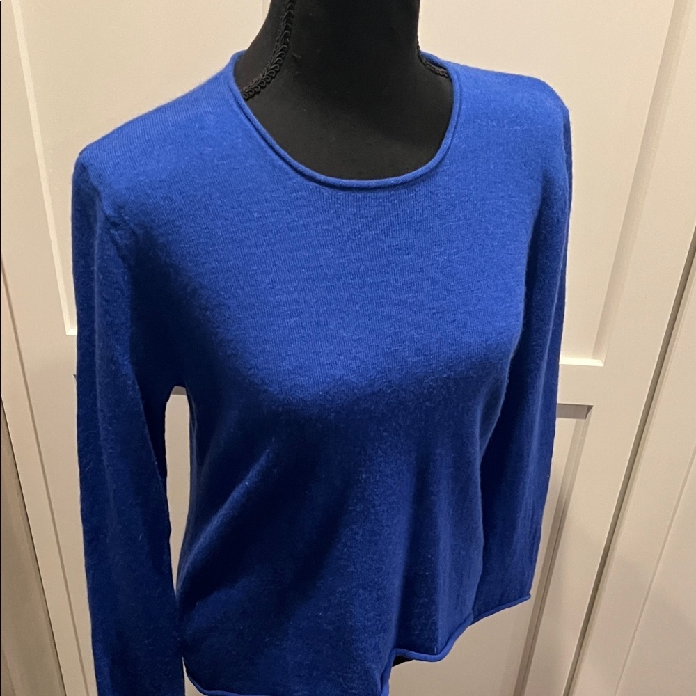 Carole Little Royal Blue Long Sleeve Wool Sweater Size S - Picture 6 of 6